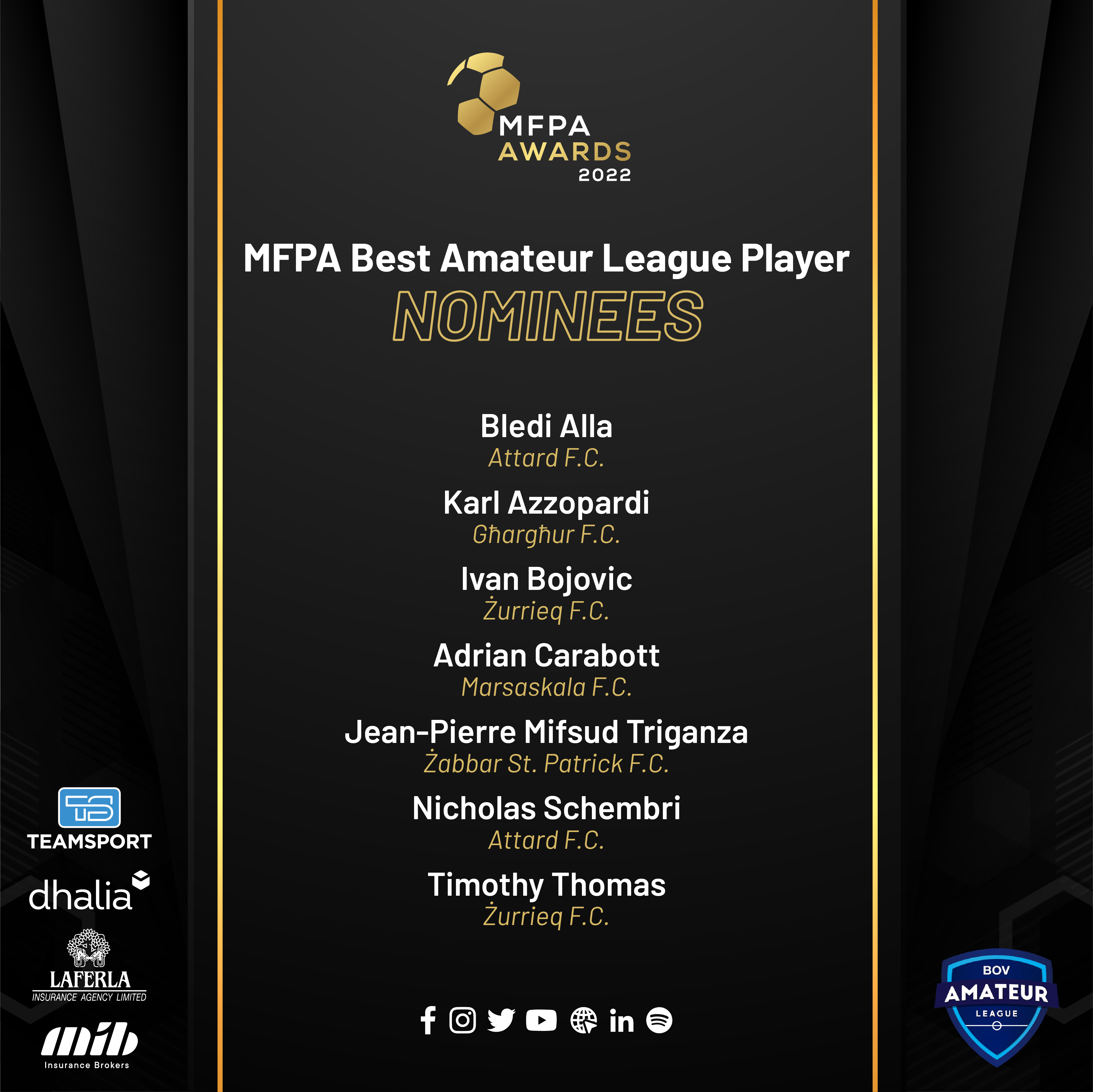 Vote for the MFPA Best Amateur League Player